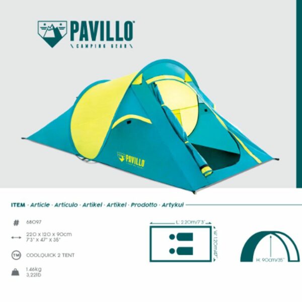 bestway pavillo 2 kişilik coolquick otomatik kamp çadırı