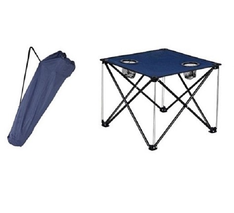 katlanır kamp masası 2 kişilik 47 cm kare lacivert mavi