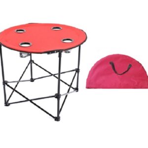 katlanır kamp masası piknik masası yuvarlak 4 kişilik yuvarlak kırmızı