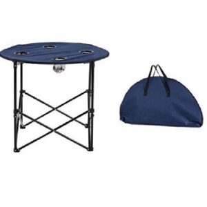 katlanır kamp masası piknik masası yuvarlak 4 kişilik yuvarlak lacivert mavi