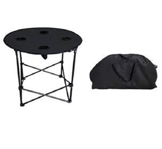 katlanır kamp masası piknik masası yuvarlak 4 kişilik yuvarlak siyah