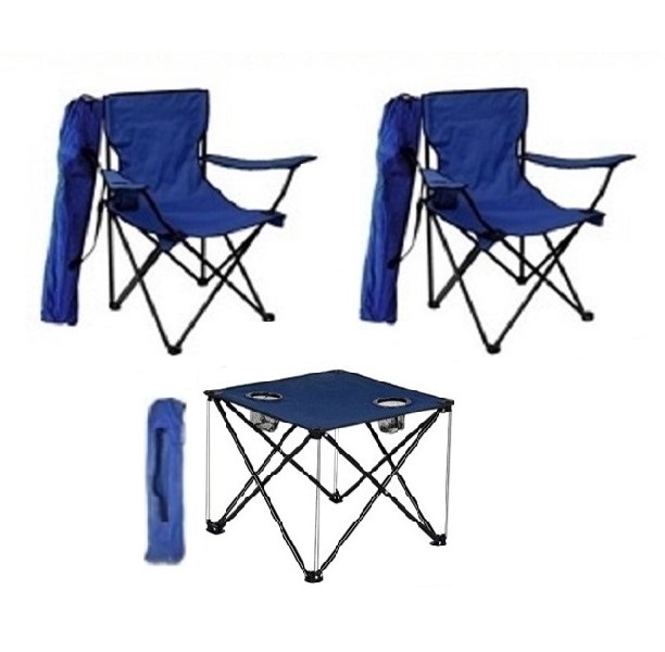 katlanır kamp sandalye masa seti mavi lacivert