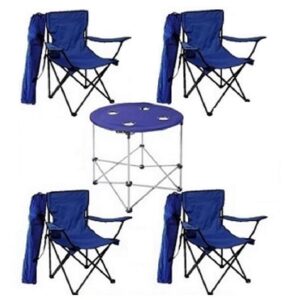 katlanır kamp sandalye masa seti mavi lacivert
