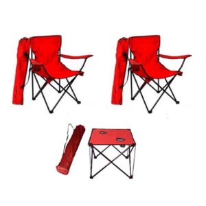 kamp masa sandalye kırmızı